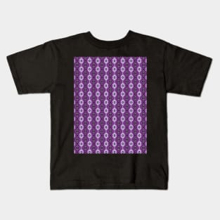 Purple Ovals and Curves Seamless Pattern 1970s Inspired Kids T-Shirt